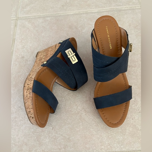 Tommy Hilfiger Mili 2 Cork Wedge Sandals - Size 10 - Picture 5 of 17
